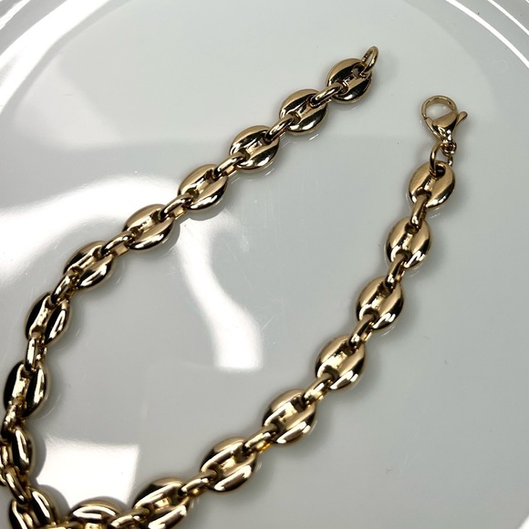 18k over stainless steel puffer bracelet - Picture 3 of 4